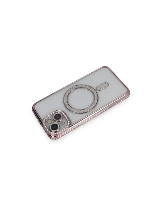 Apple İphone 13 Kılıf Joke Simli Magneticsafe Kılıf - Pembe