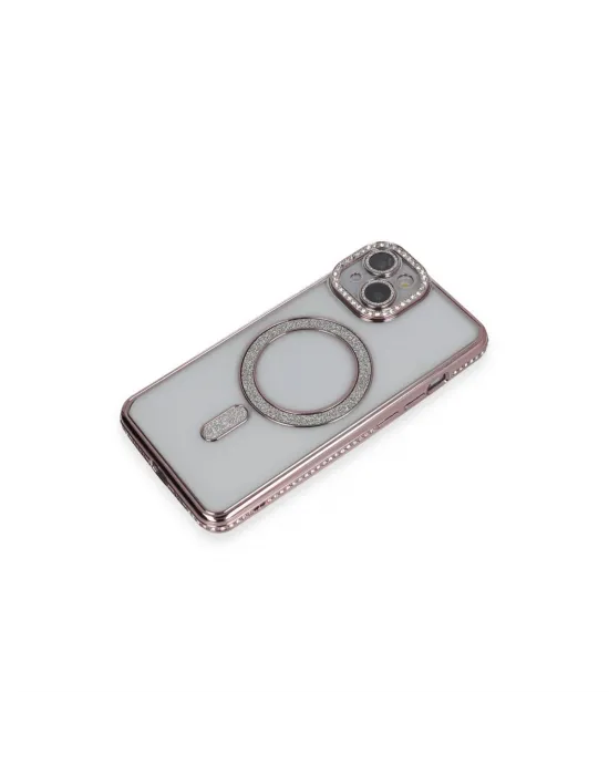 Apple İphone 13 Kılıf Joke Simli Magneticsafe Kılıf - Pembe