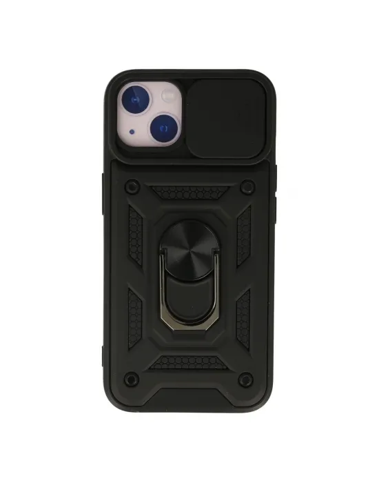 Apple İphone 13 Kılıf Pars Lens Yüzüklü Silikon - Siyah