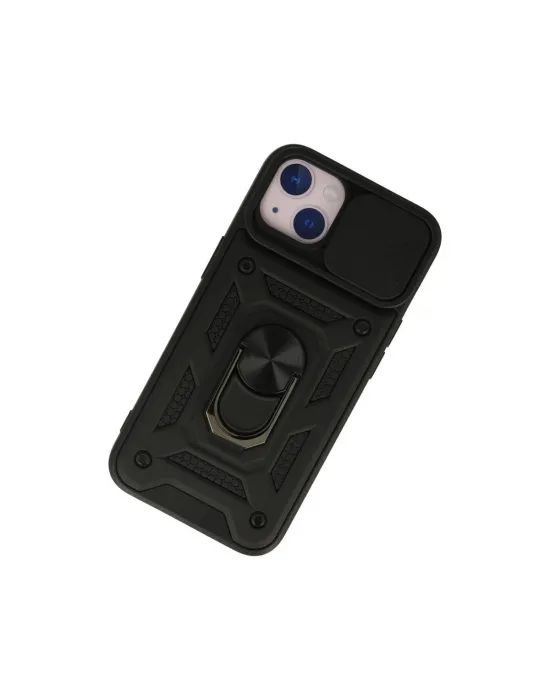 Apple İphone 13 Kılıf Pars Lens Yüzüklü Silikon - Siyah