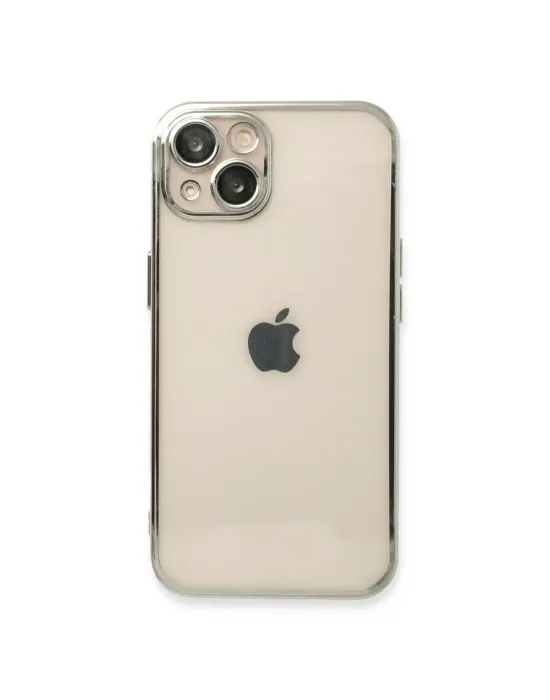Apple İphone 13 Kılıf Razer Lensli Silikon - Gümüş