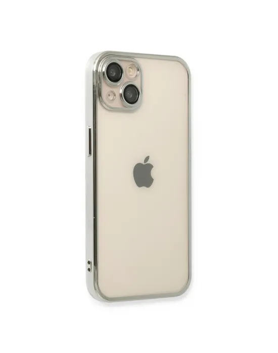 Apple İphone 13 Kılıf Razer Lensli Silikon - Gümüş