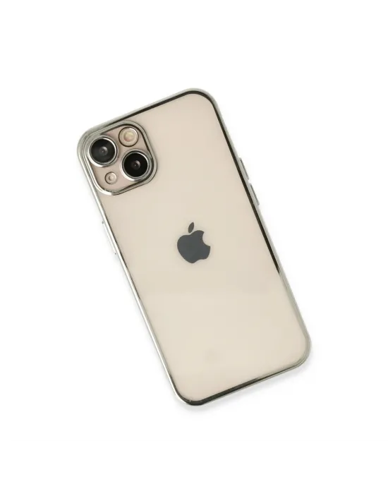 Apple İphone 13 Kılıf Razer Lensli Silikon - Gümüş