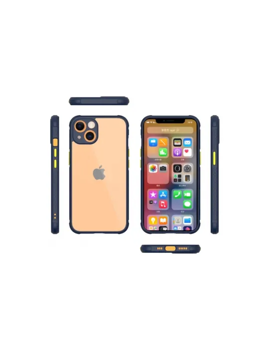 Apple İphone 13 Mini Kılıf Miami Şeffaf Silikon - Lacivert