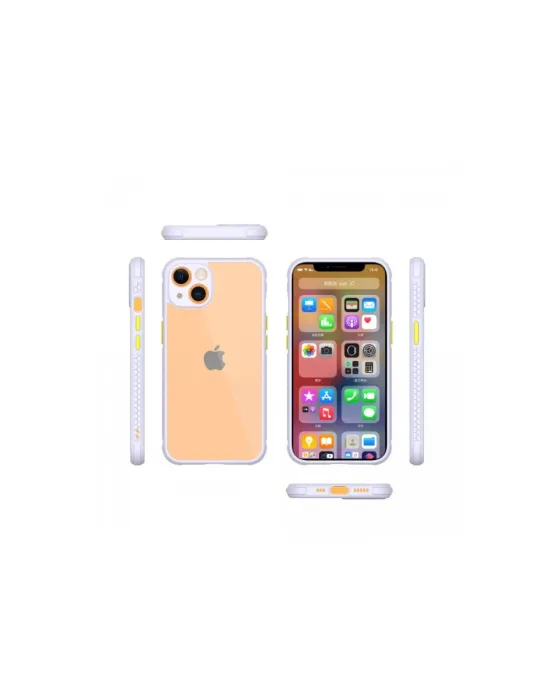 Apple İphone 13 Mini Kılıf Miami Şeffaf Silikon - Lila