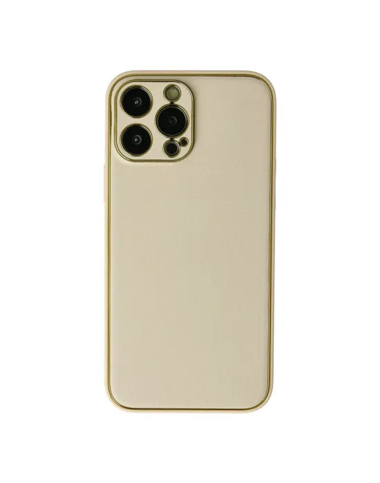 Apple İphone 13 Pro Kılıf Coco Deri Silikon Kapak - Gold