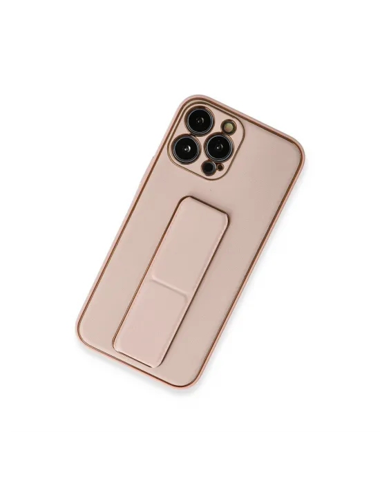 Apple İphone 13 Pro Kılıf Coco Deri Standlı Kapak - Pembe