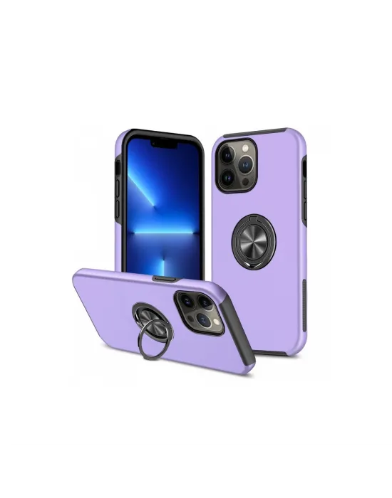 Apple İphone 13 Pro Kılıf Elit Yüzüklü Kapak - Mor