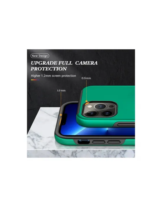 Apple İphone 13 Pro Kılıf Elit Yüzüklü Kapak - Yeşil