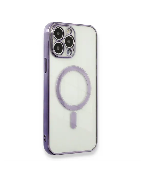 Apple İphone 13 Pro Kılıf Magneticsafe Lazer Silikon - Mor