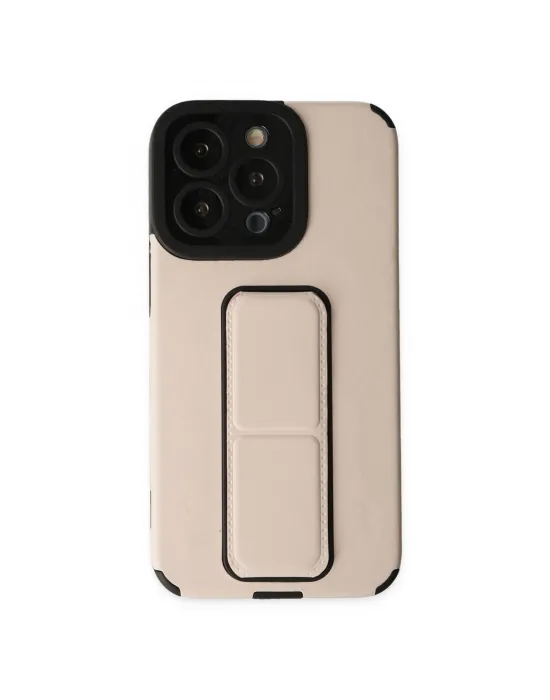 Apple İphone 13 Pro Kılıf Mega Standlı Silikon - Gold