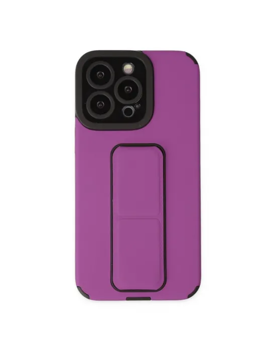 Apple İphone 13 Pro Kılıf Mega Standlı Silikon - Mor