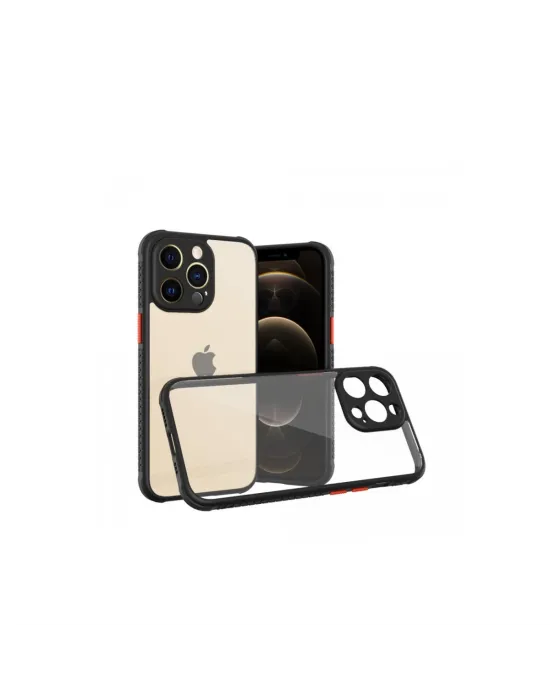 Apple İphone 13 Pro Kılıf Miami Şeffaf Silikon - Siyah