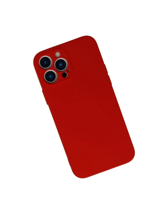Apple İphone 13 Pro Kılıf Nano İçi Kadife Silikon - Kırmızı