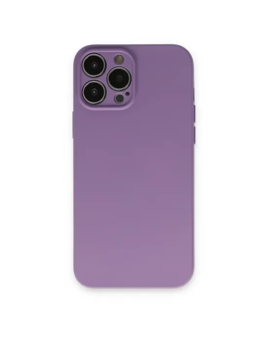 Apple İphone 13 Pro Kılıf Nano İçi Kadife Silikon - Koyu Lila