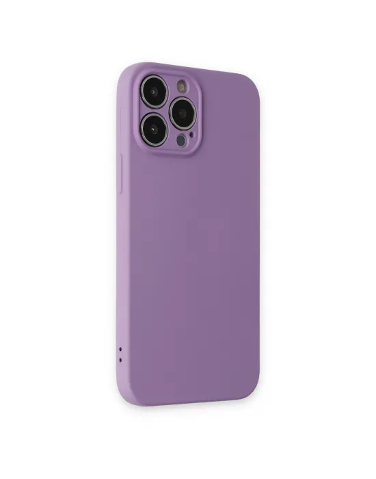Apple İphone 13 Pro Kılıf Nano İçi Kadife Silikon - Koyu Lila