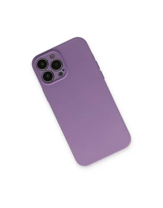 Apple İphone 13 Pro Kılıf Nano İçi Kadife Silikon - Koyu Lila
