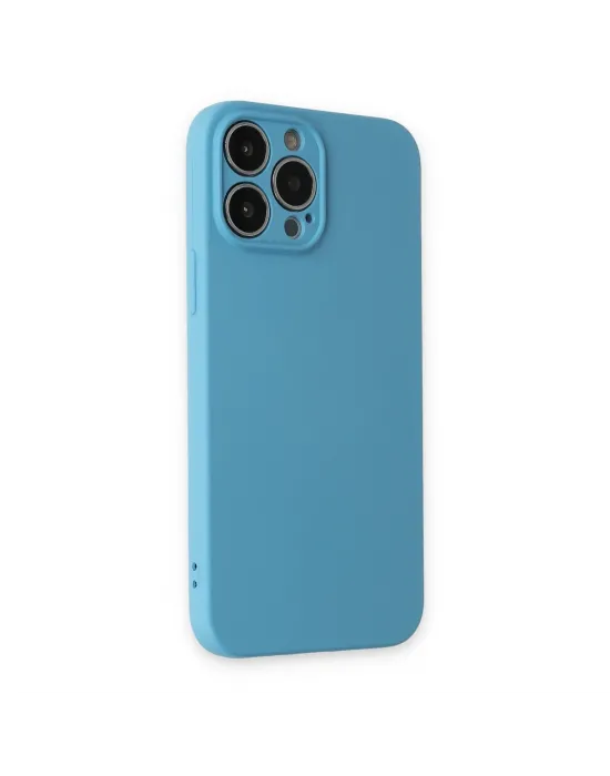 Apple İphone 13 Pro Kılıf Nano İçi Kadife Silikon - Mavi