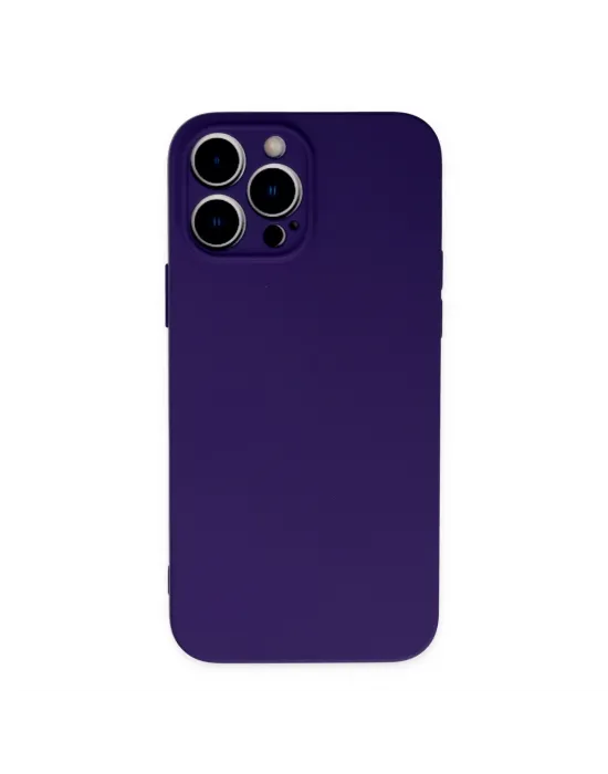 Apple İphone 13 Pro Kılıf Nano İçi Kadife Silikon - Mor