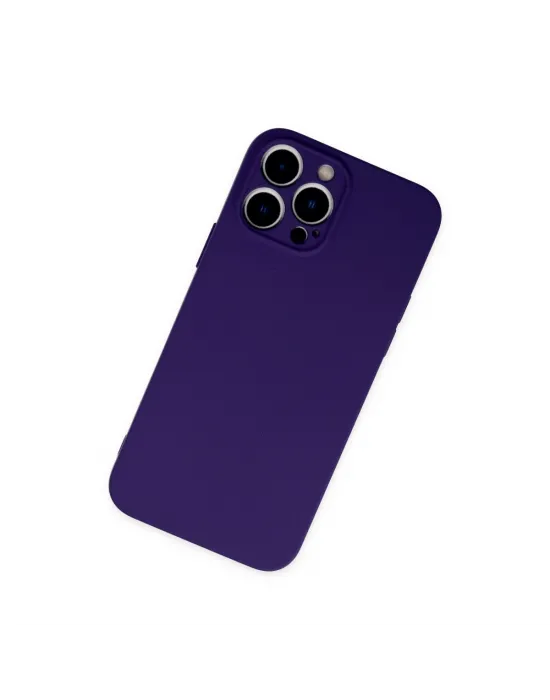 Apple İphone 13 Pro Kılıf Nano İçi Kadife Silikon - Mor