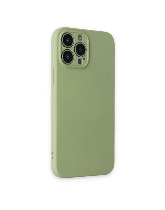 Apple İphone 13 Pro Kılıf Nano İçi Kadife Silikon - Yeşil