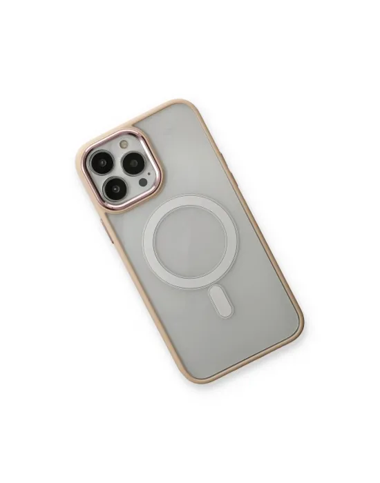 Apple İphone 13 Pro Kılıf Room Magneticsafe Silikon - Pudra