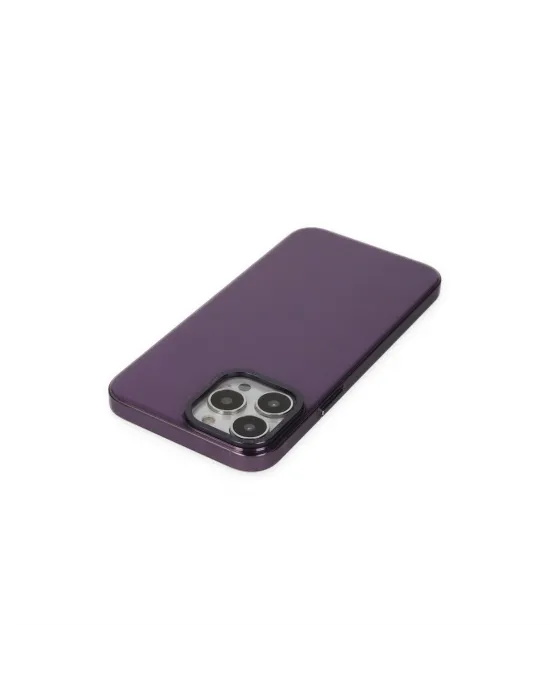 Apple İphone 13 Pro Max Kılıf Anka Pc Sert Metal Kapak - Mor
