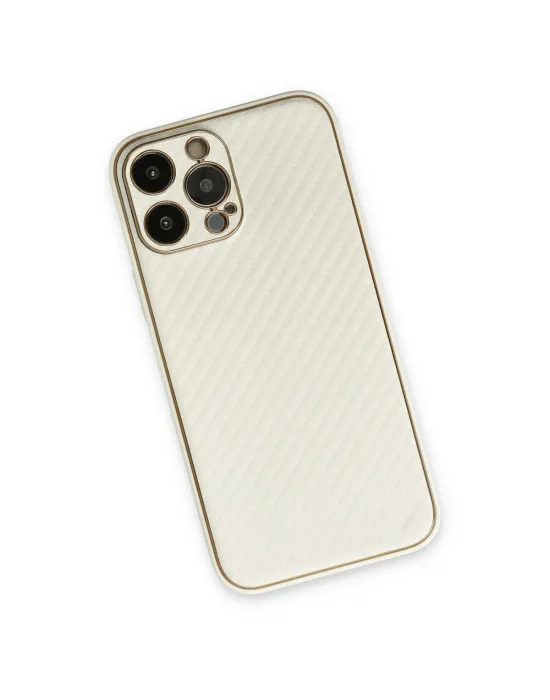 Apple İphone 13 Pro Max Kılıf Coco Karbon Silikon - Beyaz