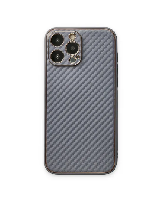 Apple İphone 13 Pro Max Kılıf Coco Karbon Silikon - Gri