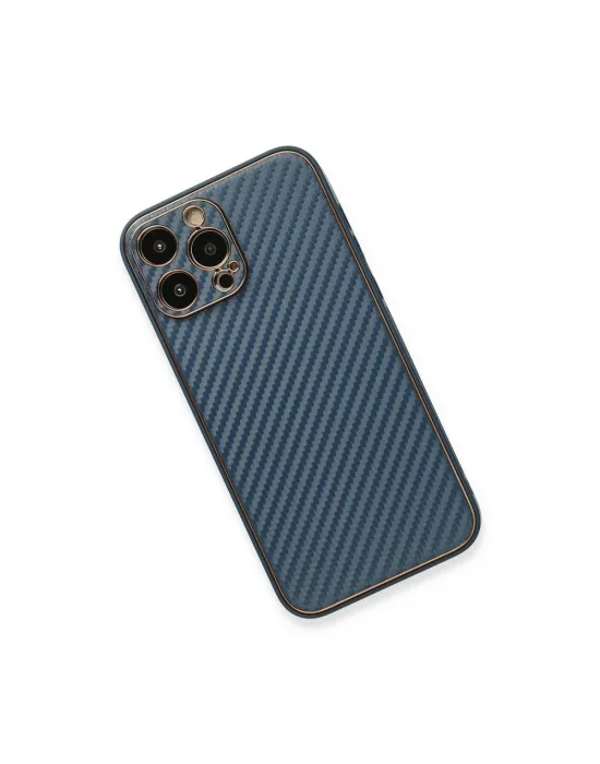 Apple İphone 13 Pro Max Kılıf Coco Karbon Silikon - Mavi
