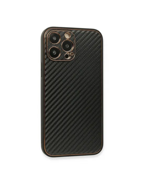 Apple İphone 13 Pro Max Kılıf Coco Karbon Silikon - Siyah