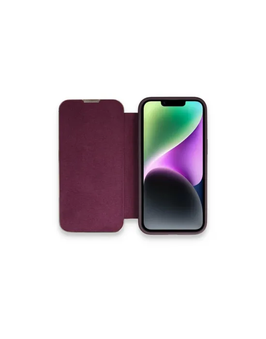 Apple İphone 13 Pro Max Kılıf Dolpin Kapaklı - Derin Mor