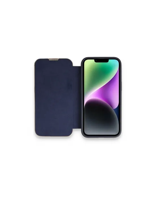 Apple İphone 13 Pro Max Kılıf Dolpin Kapaklı - Lacivert