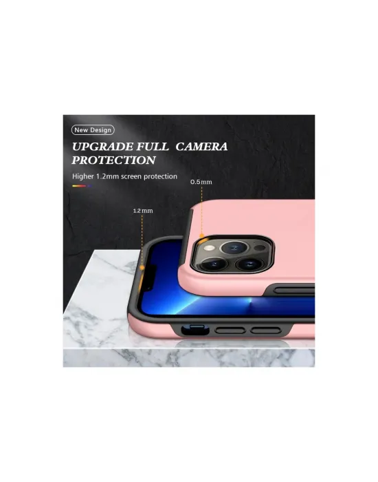 Apple İphone 13 Pro Max Kılıf Elit Yüzüklü Kapak - Pembe