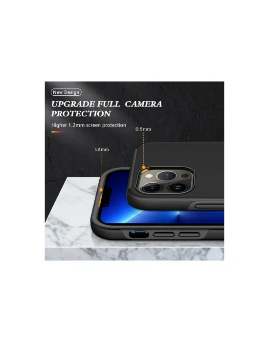 Apple İphone 13 Pro Max Kılıf Elit Yüzüklü Kapak - Siyah