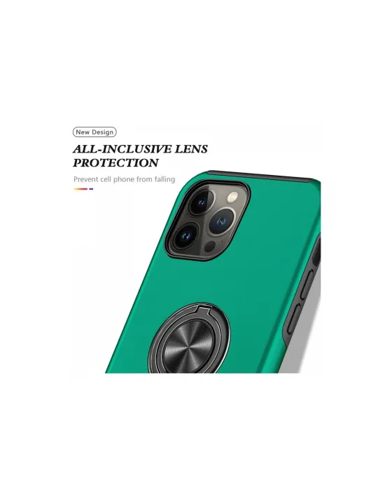 Apple İphone 13 Pro Max Kılıf Elit Yüzüklü Kapak - Yeşil