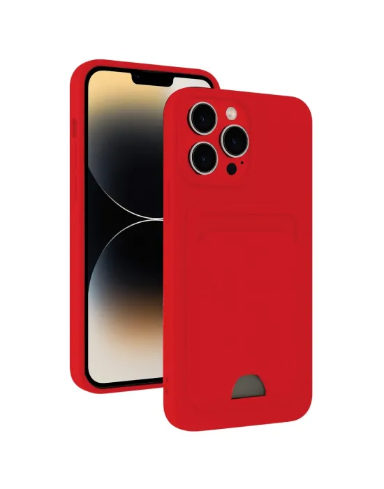 Apple İphone 13 Pro Max Kılıf Kelvin Kartvizitli Silikon - Kırmızı