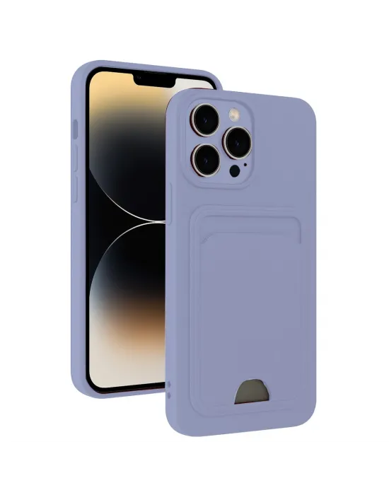 Apple İphone 13 Pro Max Kılıf Kelvin Kartvizitli Silikon - Lila