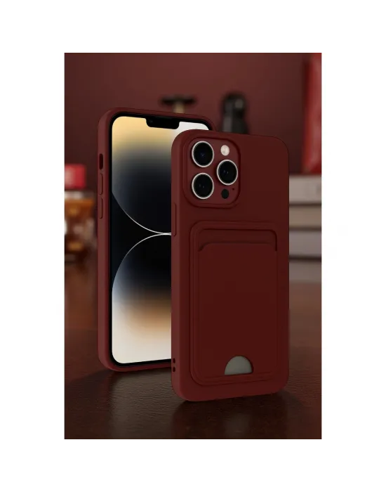 Apple İphone 13 Pro Max Kılıf Kelvin Kartvizitli Silikon - Lila