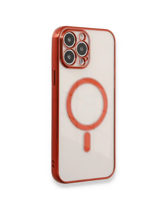 Apple İphone 13 Pro Max Kılıf Magneticsafe Lazer Silikon - Kırmızı
