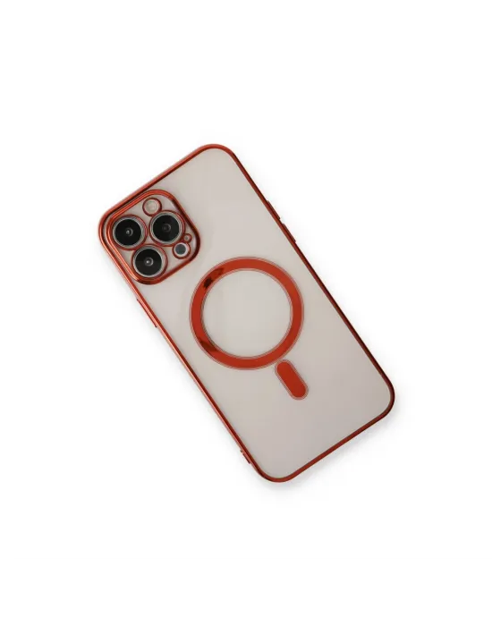 Apple İphone 13 Pro Max Kılıf Magneticsafe Lazer Silikon - Kırmızı