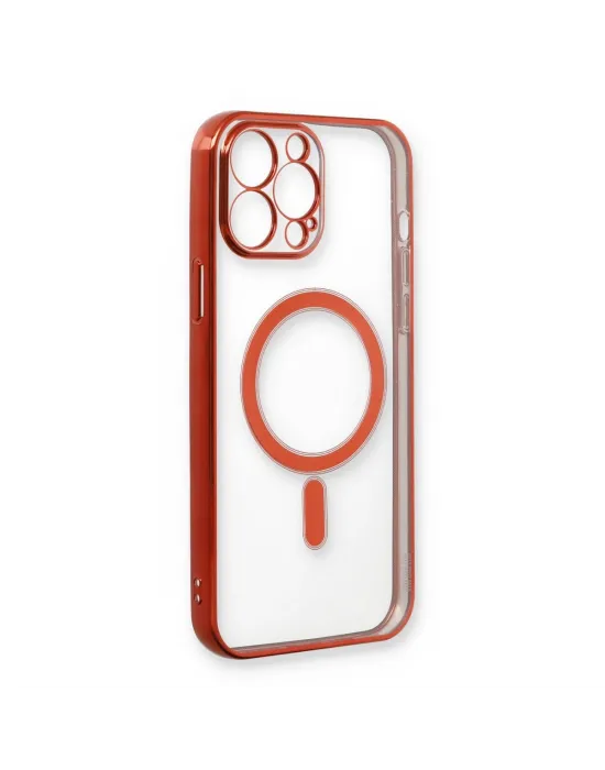 Apple İphone 13 Pro Max Kılıf Magneticsafe Lazer Silikon - Kırmızı