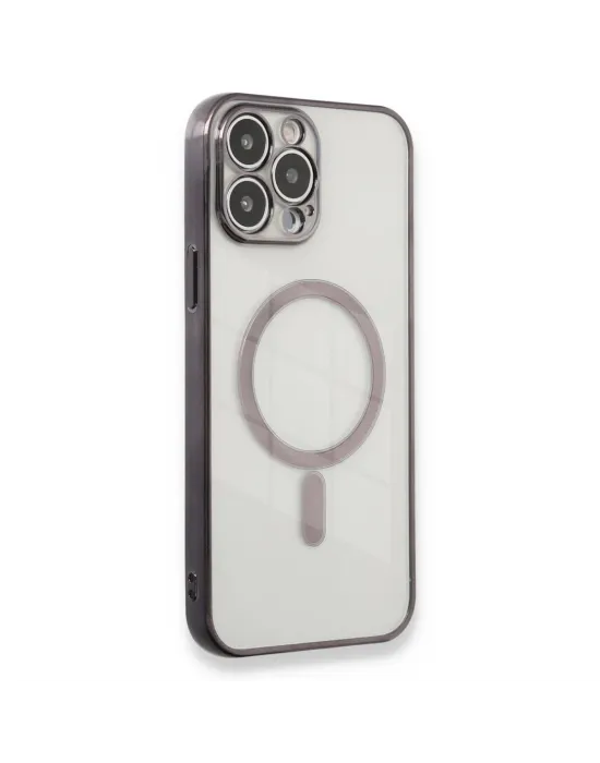 Apple İphone 13 Pro Max Kılıf Magneticsafe Lazer Silikon - Siyah