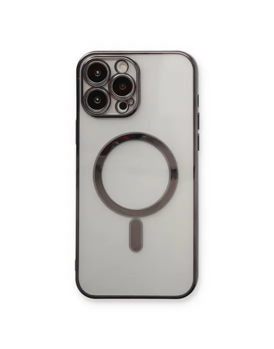 Apple İphone 13 Pro Max Kılıf Magneticsafe Lazer Silikon - Siyah
