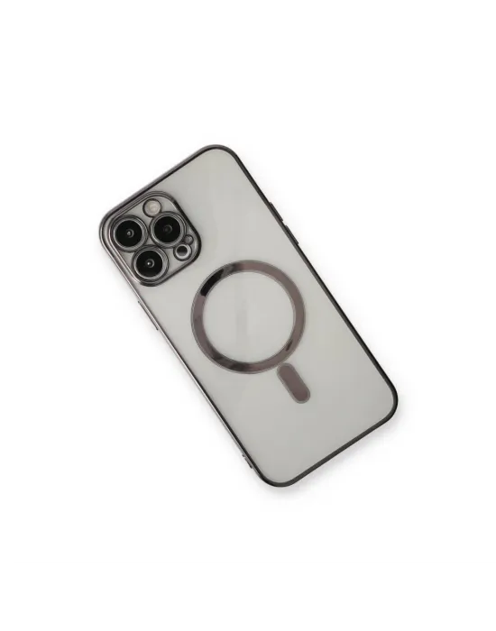 Apple İphone 13 Pro Max Kılıf Magneticsafe Lazer Silikon - Siyah