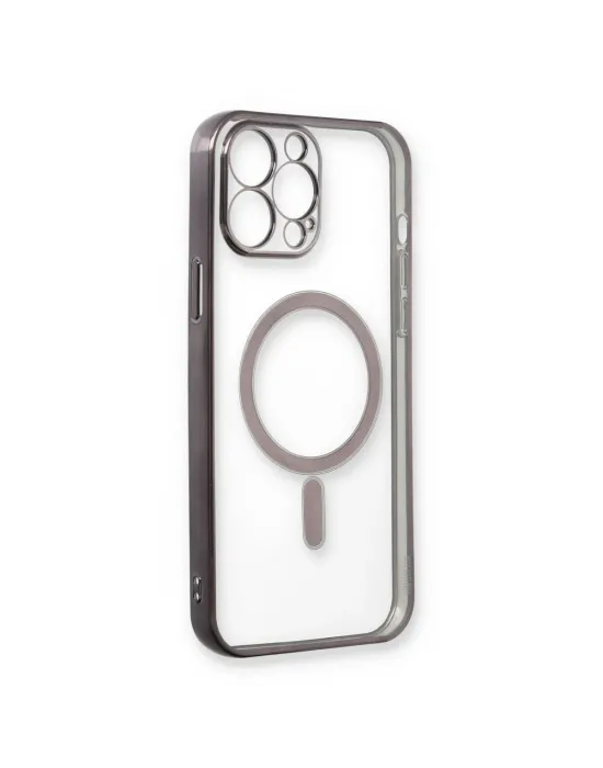 Apple İphone 13 Pro Max Kılıf Magneticsafe Lazer Silikon - Siyah