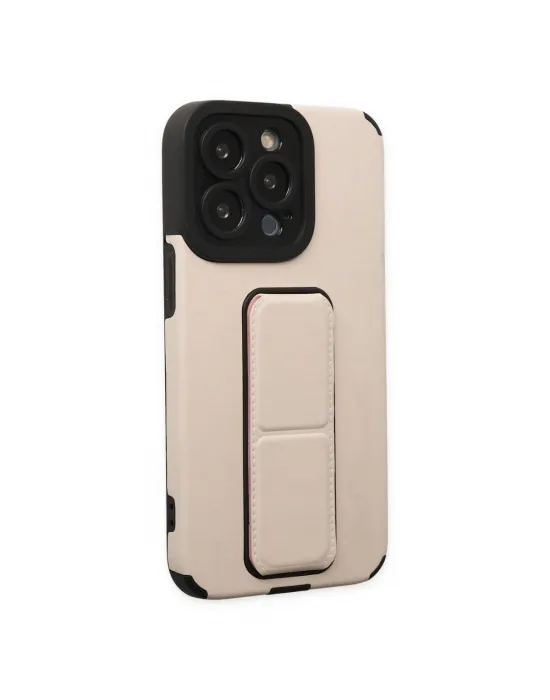 Apple İphone 13 Pro Max Kılıf Mega Standlı Silikon - Gold