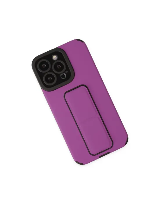 Apple İphone 13 Pro Max Kılıf Mega Standlı Silikon - Mor