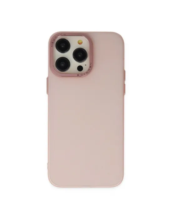 Apple İphone 13 Pro Max Kılıf Modos Metal Kapak - Pembe