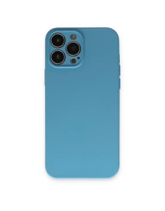 Apple İphone 13 Pro Max Kılıf Nano İçi Kadife Silikon - Mavi